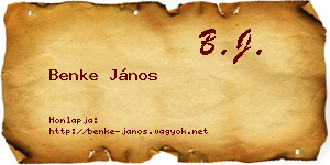 Benke János névjegykártya
